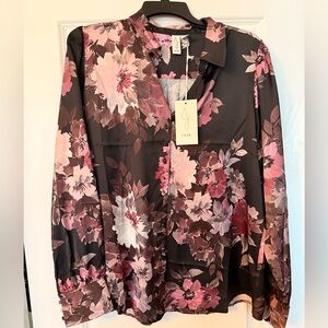 NWT Joie Dark Floral Blouse